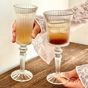 Verre à vin à pied côtelé en gros, verre à cocktail à rayures verticales pour bar, fête, mariage, articles de bar à boisson - Product Image 5