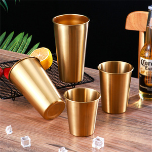 1 pezzo di viaggio campeggio all'aperto in acciaio inox tazza di caffè tè vino 304 acciaio inossidabile Whisky birra tazze oro argento 260-500ml - Product Image 3