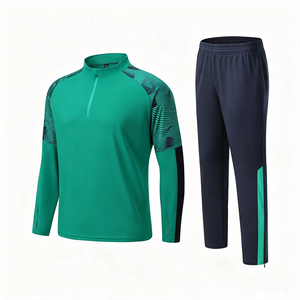 Survêtement unisexe, haut d'entraînement à demi-zip, veste à manches longues, 100% polyester, taille élastique, vêtements de sport d'extérieur automne-hiver - Product Image 3