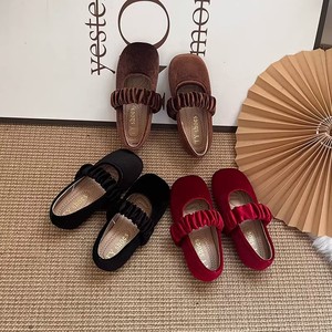 Scarpe Mary Jane Vintage in Velluto per Ragazze, Primavera 2026, Stile Retrò da Principessa con Suola Morbida - Product Image 2