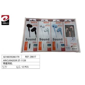 Auricolari stereo Soyt ST-1139 con microfono, suono Rock Bass, confezione da 12 pezzi - Product Image 1
