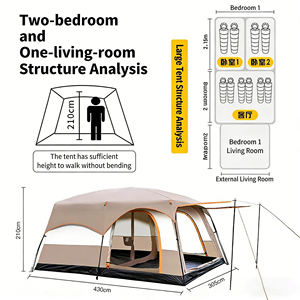 Outdoor 8-10 Persons Family Camping Tent Large Space Double <b>Layers</b> 2 Rooms Luxury Outdoor Tent - Product Image 5