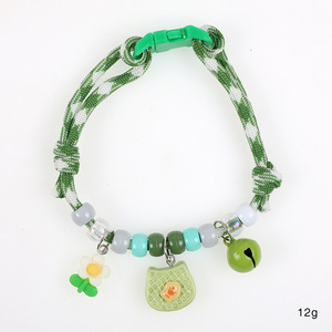<span class=keywords><strong>Collar</strong></span> de Lujo para Gato con Diseño Trenzado en Contraste, Lindo Estampado de Huella, Campana Sencilla, de Poliéster, con Dibujos Animados, Ajustable, para Todas las Estaciones - Product Image 4