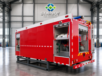 Camion de pompiers avec réservoir d'eau de 12 tonnes, réservoir en acier au carbone de 12000 L, pompe à incendie CB10/60, débit de 60 L/s, moniteur d'incendie monté à l'arrière PS8/50W, portée de 60 m