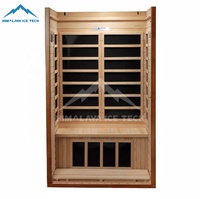 Cabine de sauna infrarouge lointain de luxe pour 1 personne, extérieur/intérieur - Faible EMF, bois de pruche, chromothérapie, 120V Plug-and-Play pour usage domestique