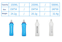Botol Minum Lipat 500ml, Bahan TPU Food Grade, Anti Bocor, Dapat Digulung, Botol Air Olahraga untuk Lari, Bersepeda, Hiking