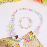 Ensemble de bijoux pour enfants de haute qualité, fabriqué en usine BSCI, avec des perles colorées, bracelet et collier, bijoux fantaisie mignons et colorés