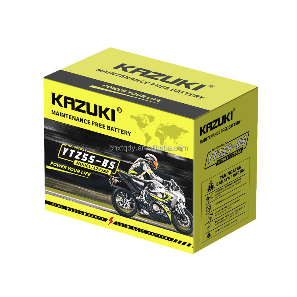 KAZUKI YTX4A-BS Motorcycle Battery - Maintenance Free 12v4ah