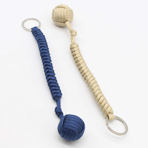 Equipo de Supervivencia al Aire Libre, <span class=keywords><strong>Llavero</strong></span> de Paracord Tejido a Mano de 25 cm con Bola de Acero Inoxidable para Defensa Personal, Puño de Mono, Seguro de Usar - Product Image 4