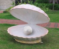 Statue de coquille de mer géante banc en résine avec perles accessoires de fruits de mer pour centre de table de mariage