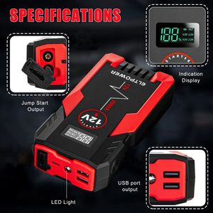DB 20000mAh USB สตาร์ทเตอร์อัตโนมัติ9L น้ำมันเบนซิน/7L ดีเซลรถแบตเตอรี่สตาร์ทขึ้นพร้อมยอด2000A และ3.0ชาร์จเร็ว - Product Image 5