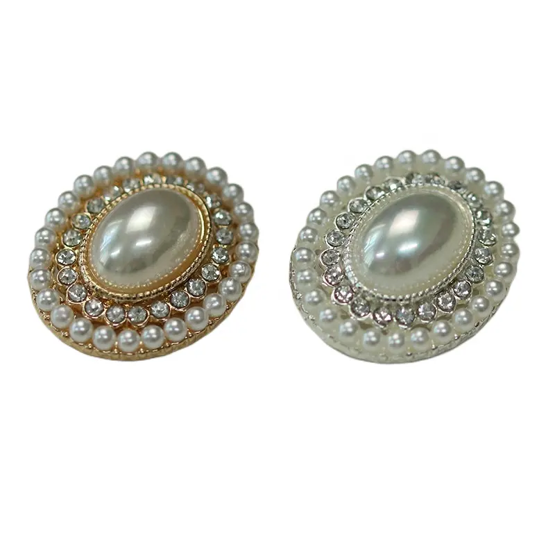 Brand bridal rhinestone crystal stone pearl button tack shank chank hollow hand-stitched hole sewing metal for shirts coats