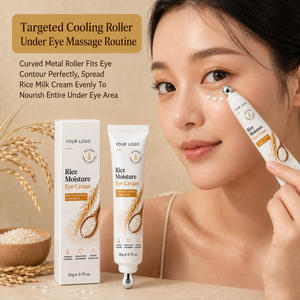 Crema Contorno de Ojos Refrescante con Rodillo Metálico, Nutre los Ojos Cansados, Retiene la Humedad, Reduce las Arrugas, con Extracto de Arroz y Ceramida - Product Image 5