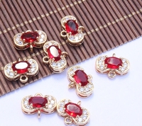 Connecteurs de bijoux en laiton plaqué or 18 carats HP0176, forme ovale, décoratifs, accessoires de fabrication de bracelets, pendentifs, liens, fournitures