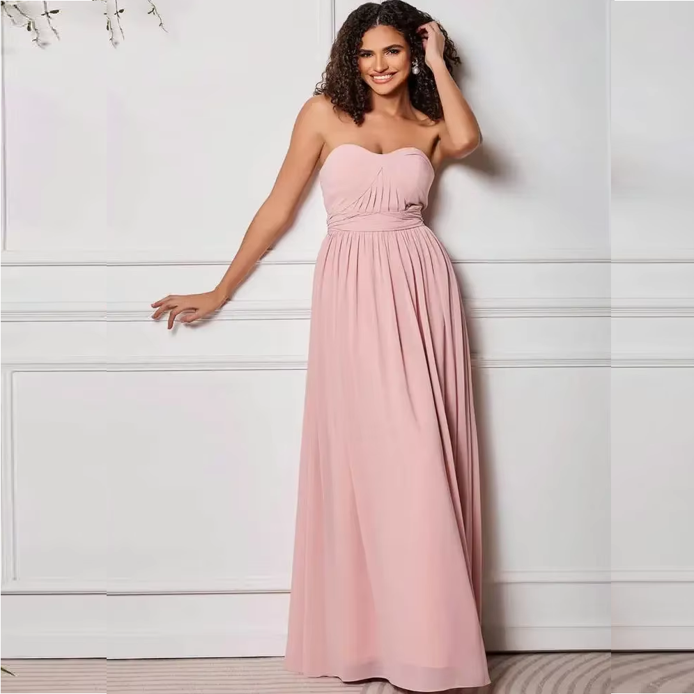 textured organza a line bridesmaid dress Shiny Pink Straps A-Line Evening Party Dress Sweet Birthday Dress, DP2 –  DSProm