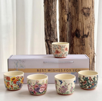 Ensemble de tasses et mugs en céramique vintage de haute qualité, coffret cadeau souvenir - Utilisation domestique, cadeau de pendaison de crémaillère et de mariage, fabriqué en Chine