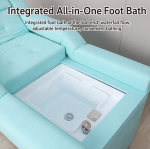 All-in-One Foot Spa Shampoo Bed with Water Circulation & Steam Therapy – Professional Head & Foot Massage <b>Table</b> for Salon, Barbe - Product Image 1