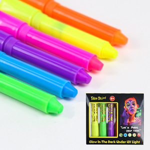 Kit de peinture corporelle lavable à 6 couleurs, crayons de peinture UV pour le visage, pour le maquillage de festival - Product Image 2