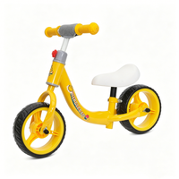 Vélo d'équilibre pour enfants avec cadre en acier jaune, logo personnalisé, siège réglable, fourni en gros