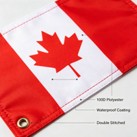 Drapeau national du Canada 3x5 pieds, drapeau en polyester imperméable résistant aux UV et à la décoloration, bannière feuille d'érable, drapeau canadien personnalisé, approvisionnement en gros