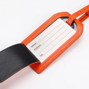 Étiquette de bagage promotionnelle en cuir PU de luxe avec logo personnalisé, support de positionnement anti-perte, traqueur de bagages, étiquette d'identification pour sac de voyage, vente en gros - Product Image 4