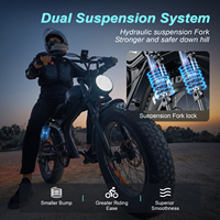 Vélo électrique EMOKO 20 pouces 48V 7 vitesses longue portée, moteur simple ou double, écran LED, pneus larges, vélo électrique C93