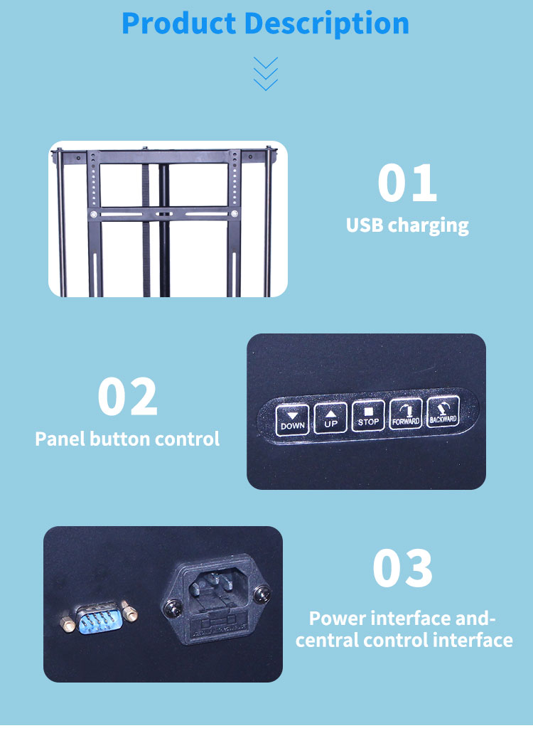 Factory Remote control Height Adjustable motorized 360 degree rotation Swivel cabinet TV stand TV mount for Home office hotel