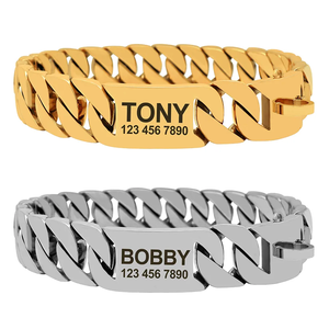 <span class=keywords><strong>Collar</strong></span> de perro con cadena para mascotas personalizado con superhebilla, <span class=keywords><strong>Collar</strong></span> de perro de acero inoxidable personalizado para perros medianos y grandes, Bulldog francés Pitbully - Product Image 6