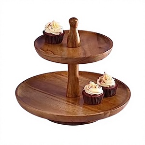 Round Wood Eco-Friendly Dishwasher Safe 1 Piece Handmade Pedestal <b>Cake</b> <b>Stand</b> <b>Set</b> - Product Image 4