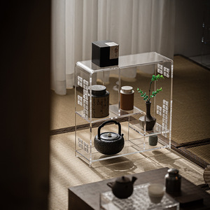 Acrylic <b>Desktop</b> Tea Set Storage Rack Teapot Display <b>Shelf</b> For Tea Ceremony Accessories - Product Image 4