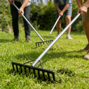 Râteau de désherbage industriel en acier au manganèse forgé monobloc à neuf dents pour l'entretien des fermes et des jardins (vente en gros) - Product Image 6