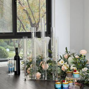 Candelabro Acrílico Moderno de 7 Brazos, Duradero y de Alta Calidad, 70x80cm, Decoración para Mesa de Bodas y Eventos, Centro de Mesa para Bodas - Product Image 5