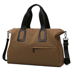 กระเป๋าเดินทางแบบถือสะพายไหล่ Unisex Oxford Sport Weekender ลายเพชร สายปรับได้ ความจุขนาดใหญ่ ปิดด้วยซิป กันน้ำ - Product Image 4