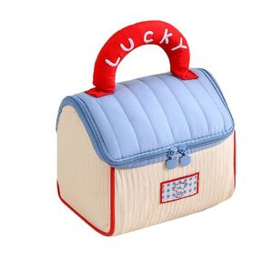 Bolsa de maquillaje Beilian, pequeña, impermeable, para viaje, para uso diario, estilo casa pequeña, color marrón - Product Image 4
