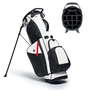 Оптовая продажа, роскошная кожаная сумка-стойка для гольфа, на заказ, 6/14 судно-призрак, легкая сумка для гольфа - Product Image 1
