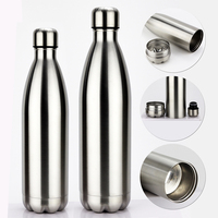 Bouteille d'eau en acier inoxydable, double paroi, anti-fuite, forme Unique, 17oz, 750ml, avec compartiment de rangement