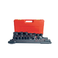 Kit d'outils à douilles à chocs métriques en acier CR-MO phosphaté robuste de 26 pièces avec rallonge pour atelier automobile