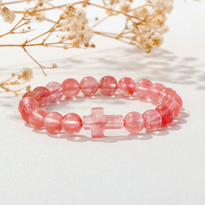 <span class=keywords><strong>Bracelet</strong></span> en pierre de jaspe naturelle de 8 mm en gros pour hommes, charme croix, guérison spirituelle, yoga, <span class=keywords><strong>bracelet</strong></span> élastique, cadeau d'affaires - Product Image 3