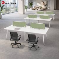 Table de bureau de haute qualité, poste de travail modulaire 4 places avec surface en MFC de qualité E0, cloison d'intimité pour bureau moderne