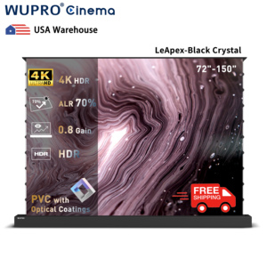 Free Shipping Wupro 100/110/120inch Soft PVC Black Crystal Motorized Projection <strong>Screen</strong> 4K 16:9 <strong>ALR</strong> Floor Rising <strong>Projector</strong> <strong>Screen</strong> - Product Image 1