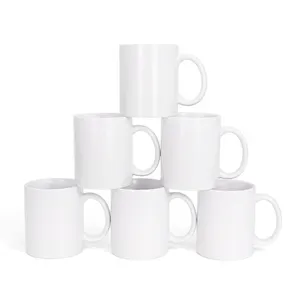 陶瓷杯11盎司定制白色直陶瓷杯升华毛坯杯茶咖啡