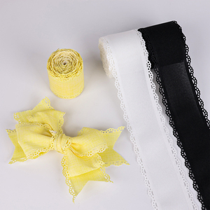 Midi Tùy Chỉnh In 100% Polyester 63Mm DIY Craft Tóc Cung Hollow Ren Cắt Grosgrain Ribbon Scalloped Cạnh Ribbon - Product Image 2
