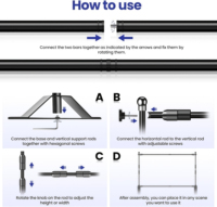 Support de bannière grand format rétractable autoportant réglable et robuste ADMAX 8*8 8*10 pour toile de fond et mur d'images