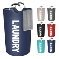 Panier à linge pliable 90L imperméable avec poignées en aluminium protégées par de la mousse pour la lessive, le dortoir et la famille