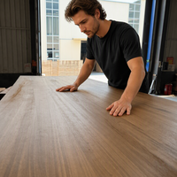 Planche de contreplaqué de peuplier carbonisé pour îlot de cuisine, profilé sur mesure, fournie par le fabricant pour les marques de meubles haut de gamme