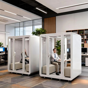 Cabine de travail modulaire insonorisée de haute qualité en aluminium, réduction du bruit, pour hall, commerce, maison - Product Image 4