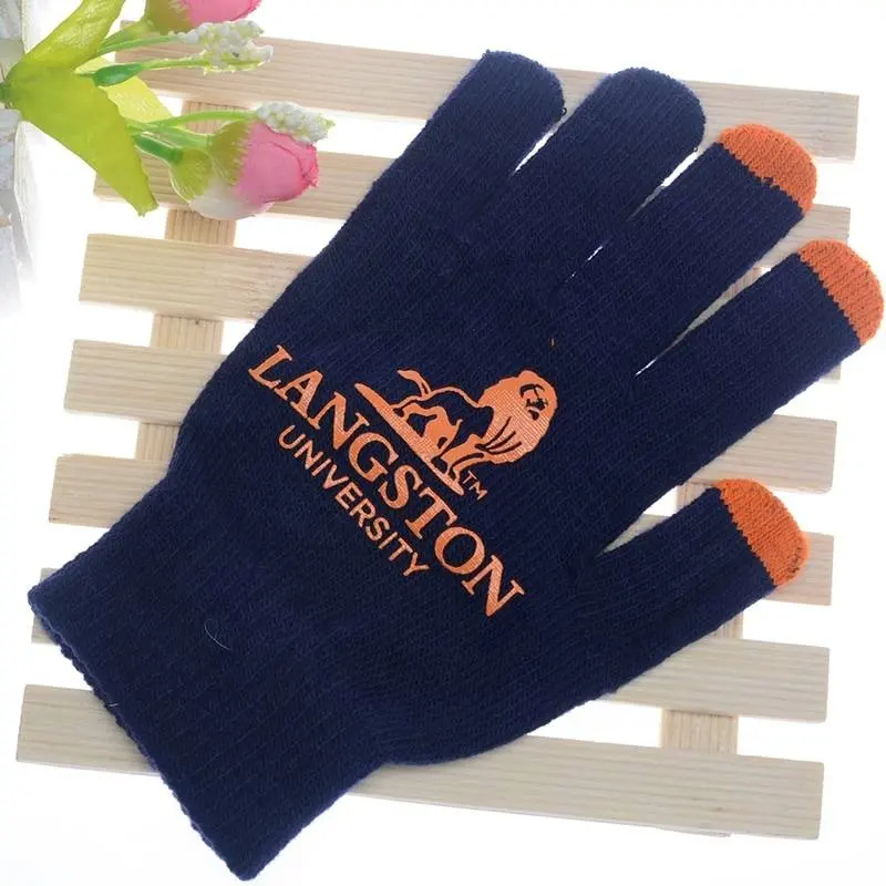 Knitted Acrylic Touch-screen Gloves Winter glove with offset printing logo for Adults outdoor Use Touch sensitive