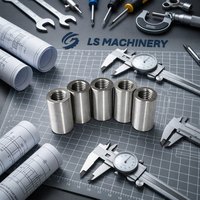 Custom 1/2" Ferrule Industrial Carbon Steel Threaded Sleeve Bar Stud Rod Coupling Nut for Various Applications LL-01-252