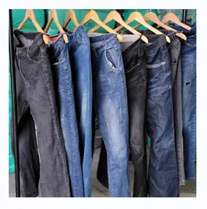 Wholesale Container Men' Jeans Pants Bales Used Clothes Long Jeans Trousers Denim Jeans Pants For Men