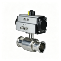 Vanne à boisseau sphérique pneumatique à installation rapide, en acier inoxydable 304, qualité sanitaire, type à collier, pour eau, gaz, huile Q681F, support personnalisé